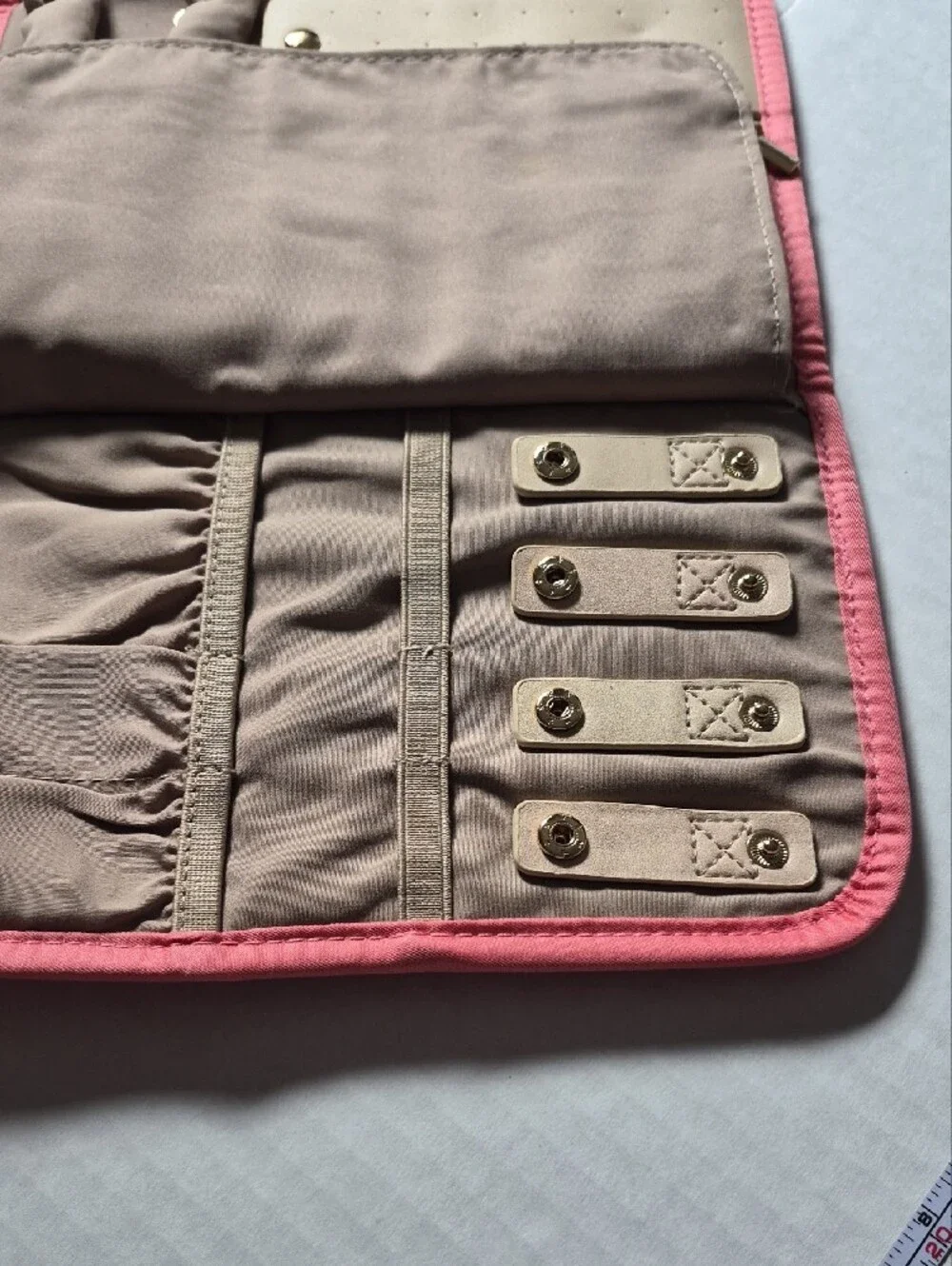 Quilted Pink Cosmetic Case — Compact Travel Makeup Bag
